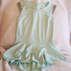 Mint peplum top by Soprano
